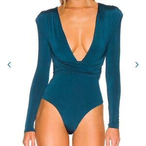Lovers +  Friends Anya Dark Teal Bodysuit Size S
